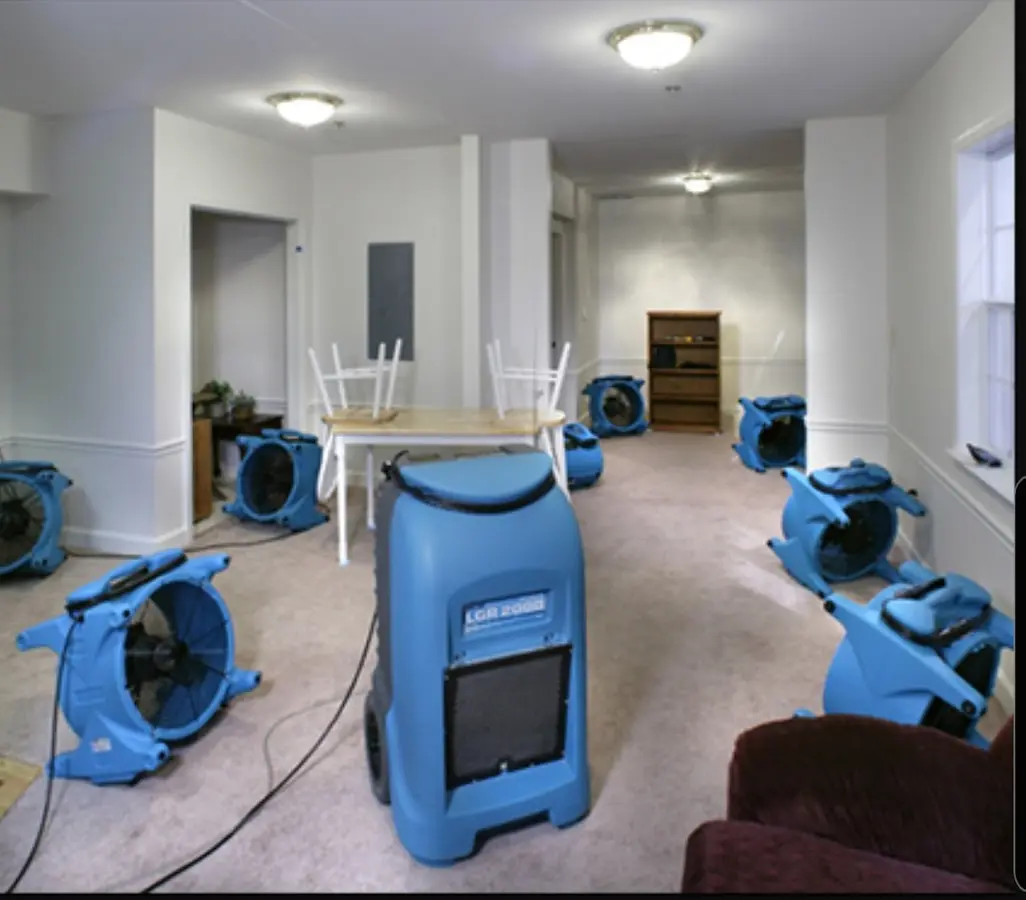 Air movers and dehumidifier setup for Water Extraction & Removal in Withamsville