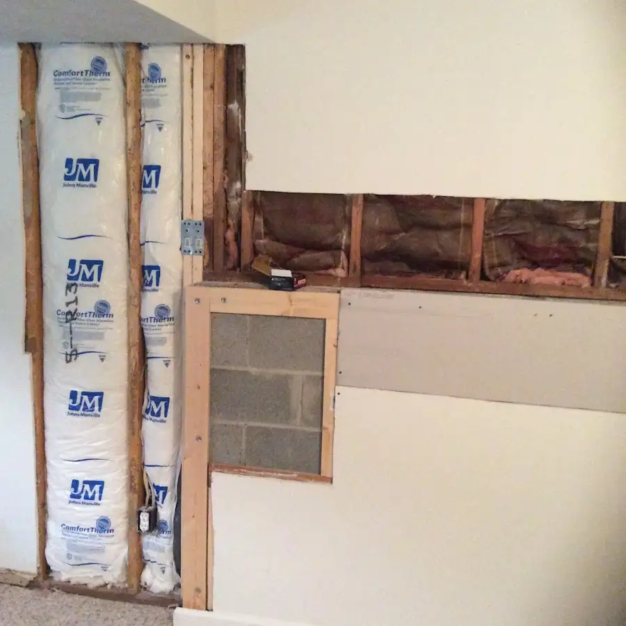 Wall insulation replacement during Basement Flood Cleanup in Withamsville